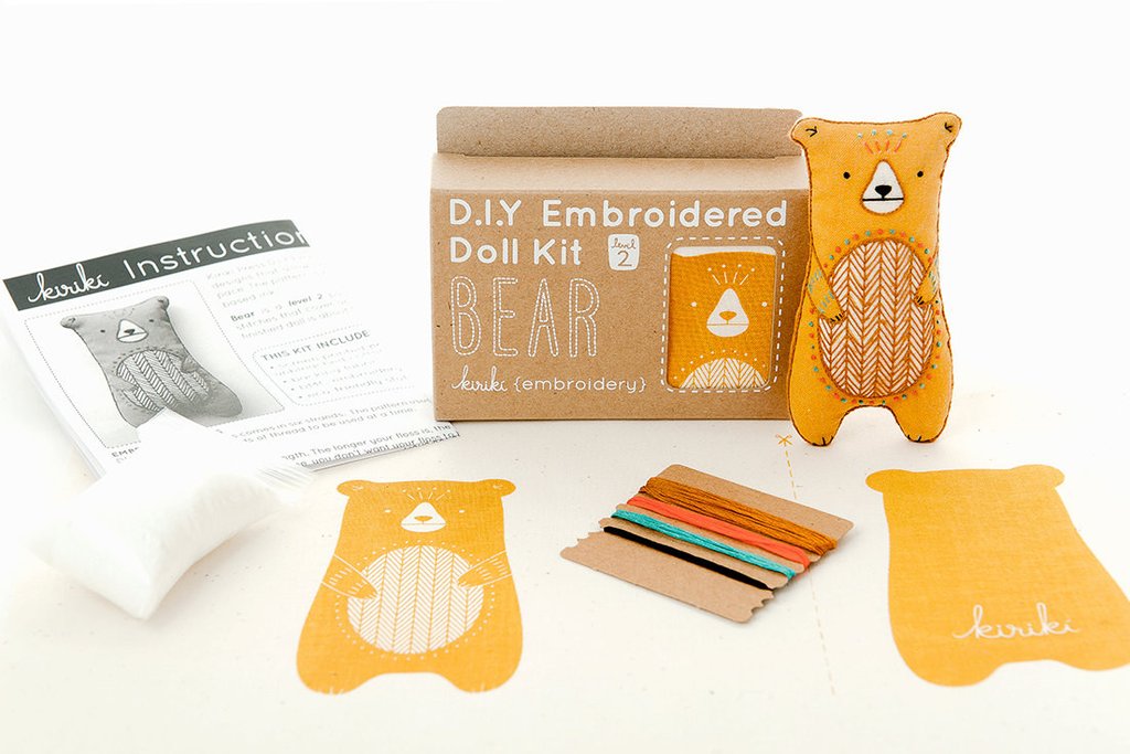 Bear Plushie Embroidery Kit