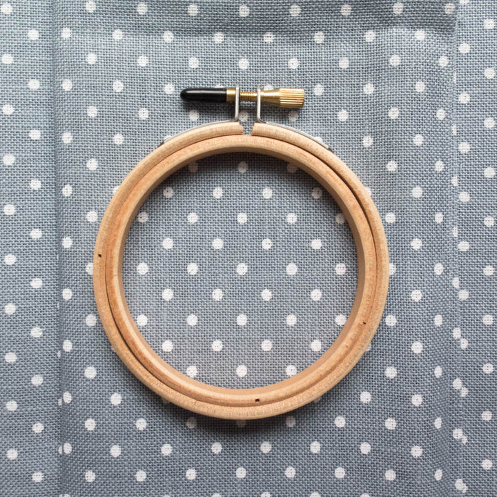 Blue Polka Dot Cross Stitch Linen Fabric (32 count) Fabric - Snuggly Monkey