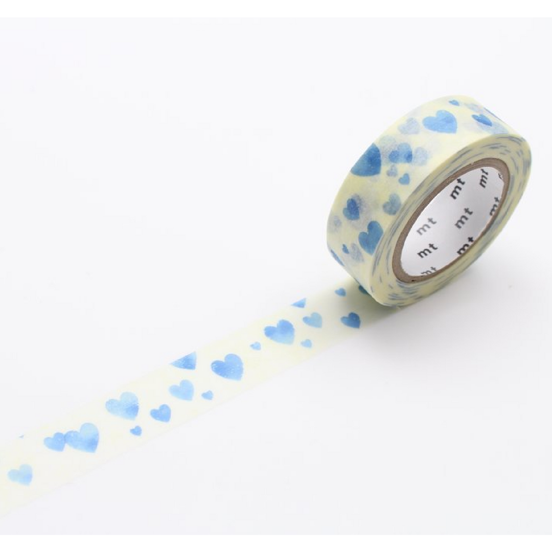 Blue Heart Stamp Japanese Washi Tape