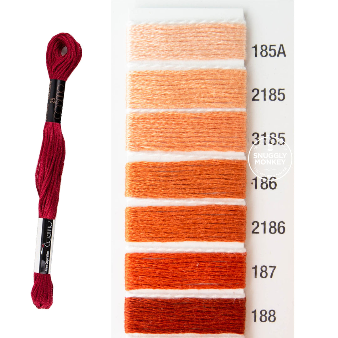 Cosmo Embroidery Floss - Orange (No. 185-188)