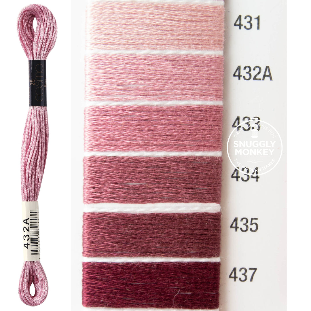 Cosmo Embroidery Floss - Mauve (No. 431-437)