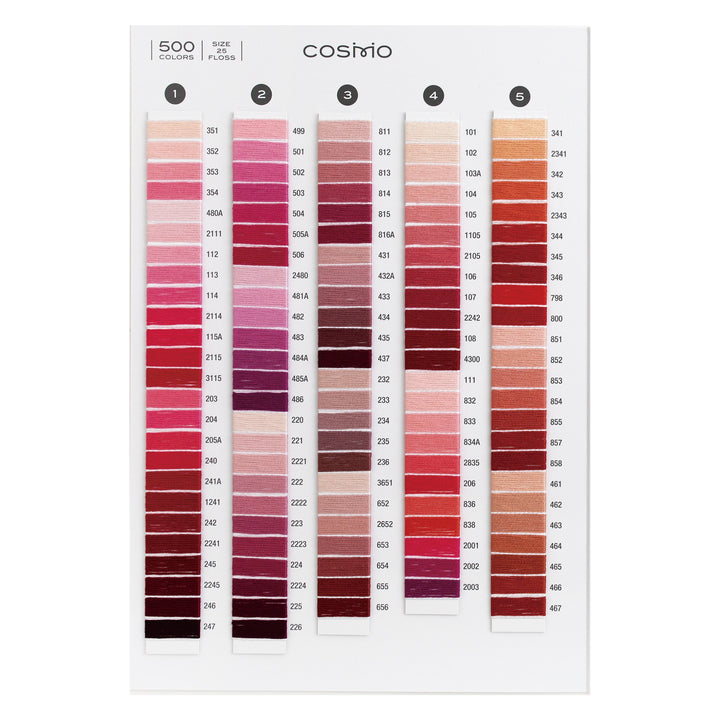 Cosmo Embroidery Floss Color Card (Real Thread)