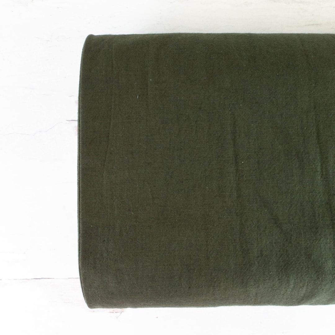 Cotton Linen Blend Canvas - Olive Green (CLC256)