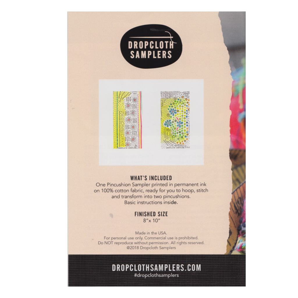 Dropcloth Embroidery Samplers :: Pincushion Sampler Patterns - Snuggly Monkey