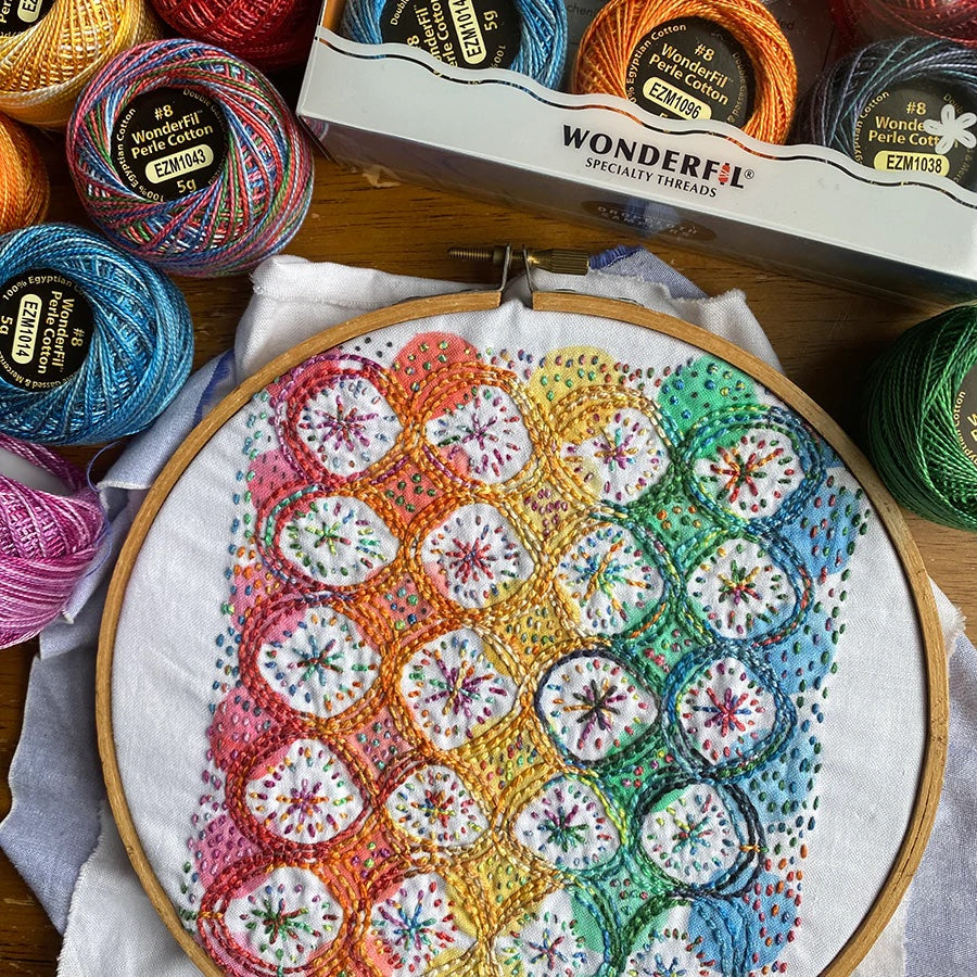 Yo Yo Rainbow Embroidery Sampler