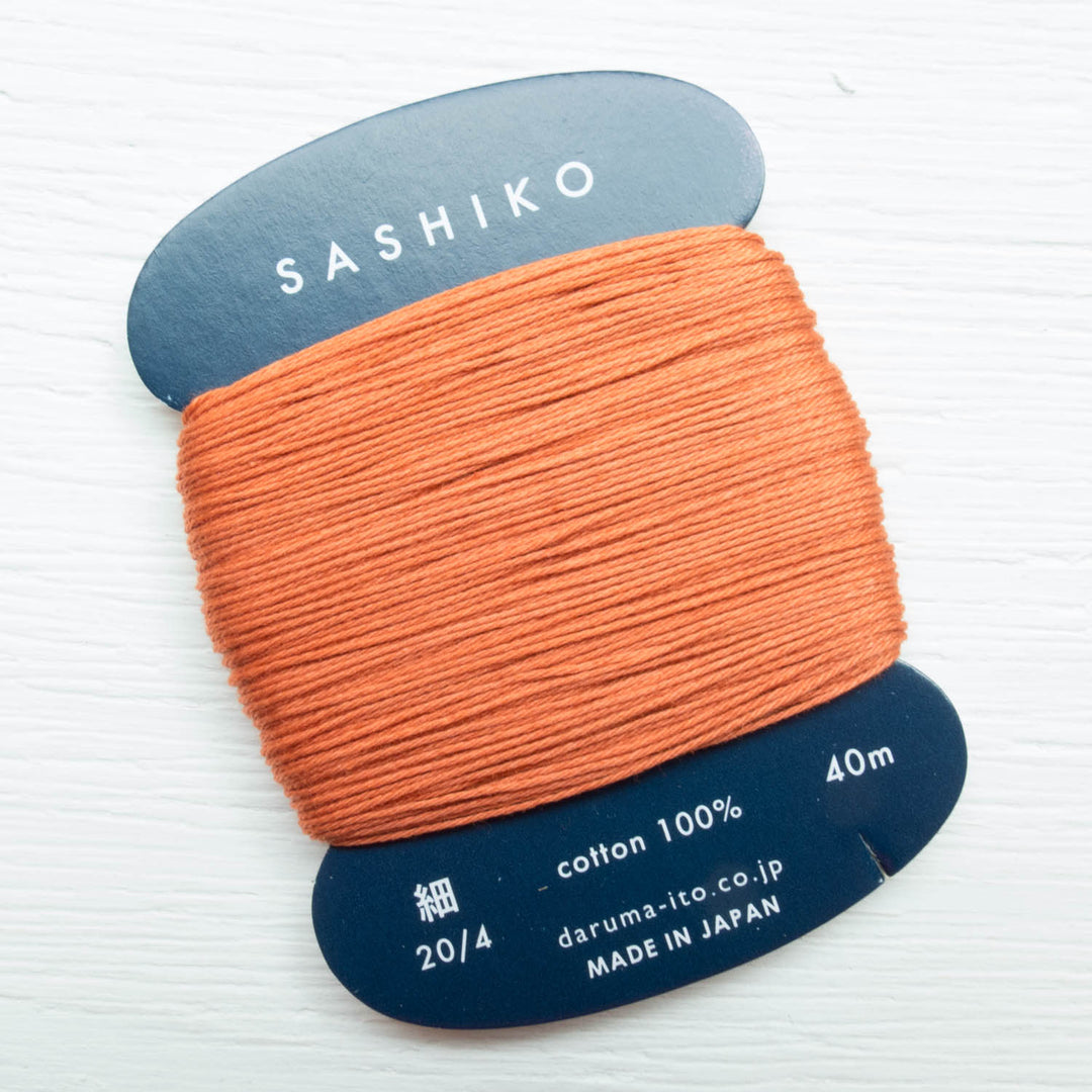 Daruma Carded Sashiko Thread - Carrot (no. 214) Sashiko - Snuggly Monkey