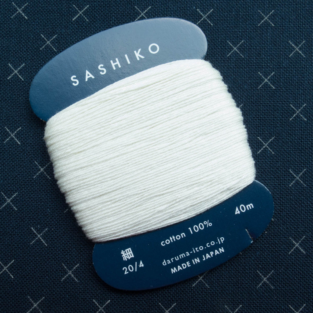 Daruma Carded Sashiko Thread - Off White (no. 202) Sashiko - Snuggly Monkey