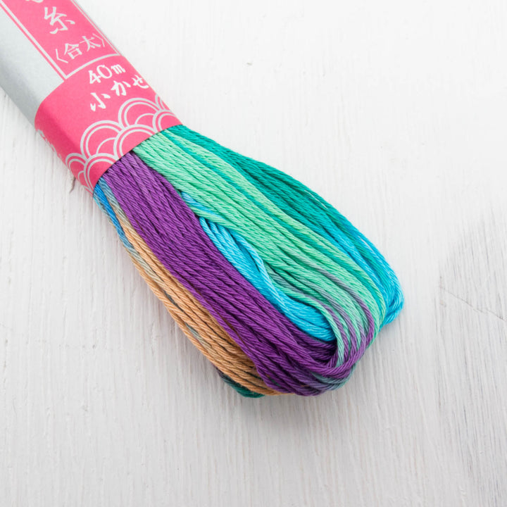 Yokota Sashiko Thread - Variegated Rainbow (#101) Sashiko - Snuggly Monkey