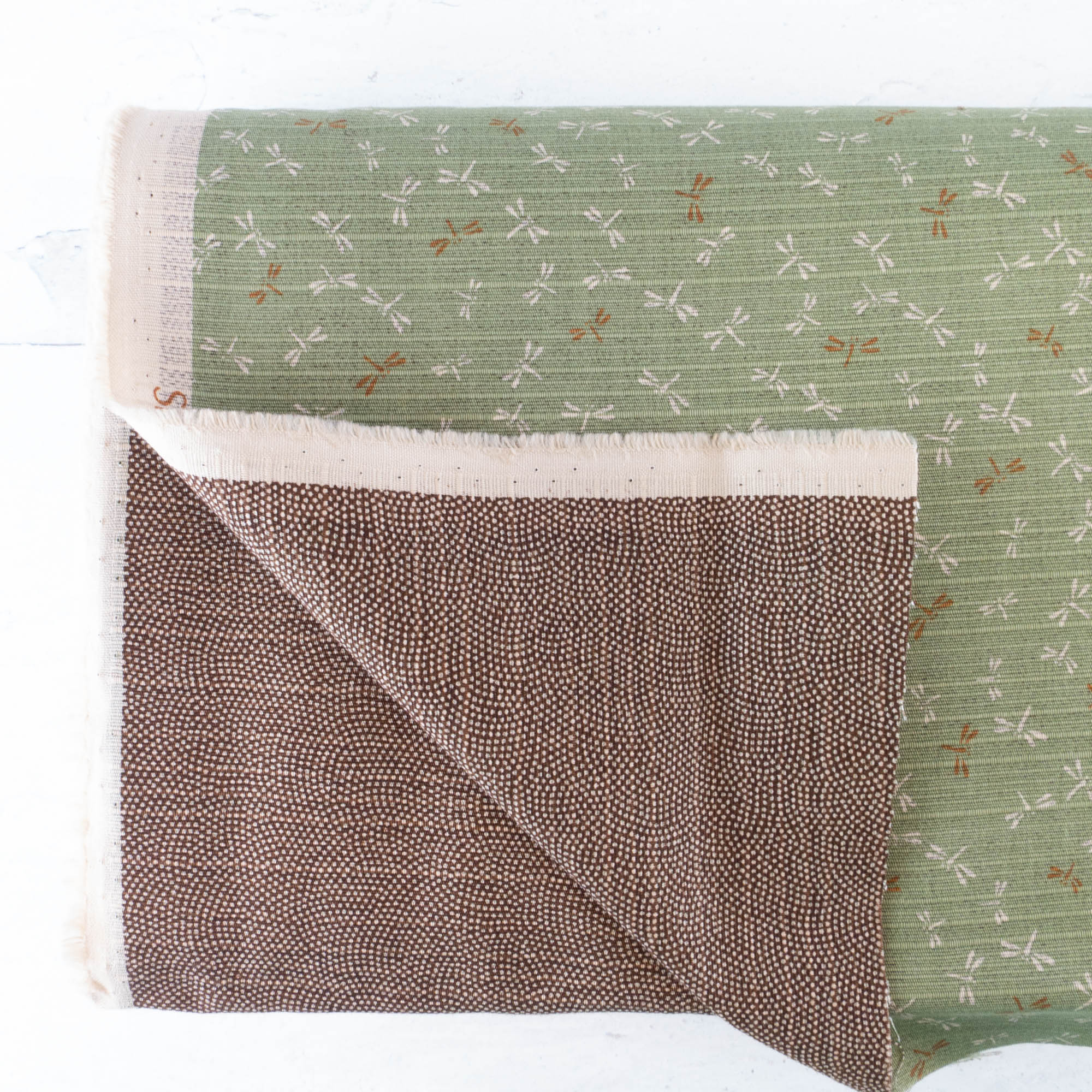 Double-Sided Cotton Dobby Fabric - Green/Brown (SDS3523 Double-Sided Cotton Dobby Fabric - Green/Brown (SDS3523