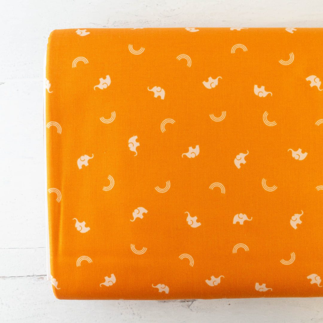 FIGO Fabrics Lucky Charms - Elephants in Orange