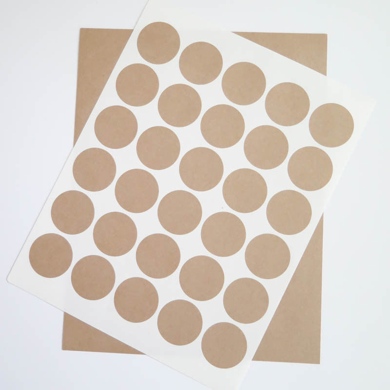 1.5 inch Circle Kraft Stickers Labels - Snuggly Monkey