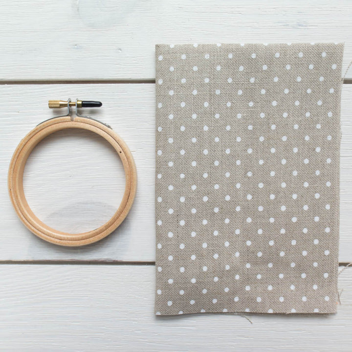Polka Dot Cross Stitch Linen Fabric (32 count) Fabric - Snuggly Monkey