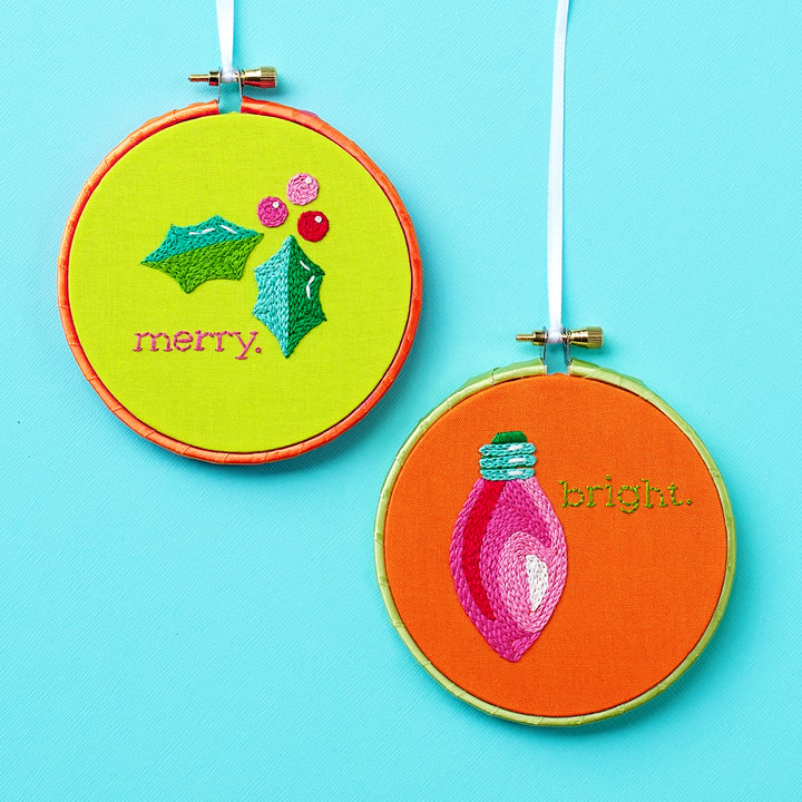 PDF PATTERN - Merry & Bright Ornaments Embroidery Pattern