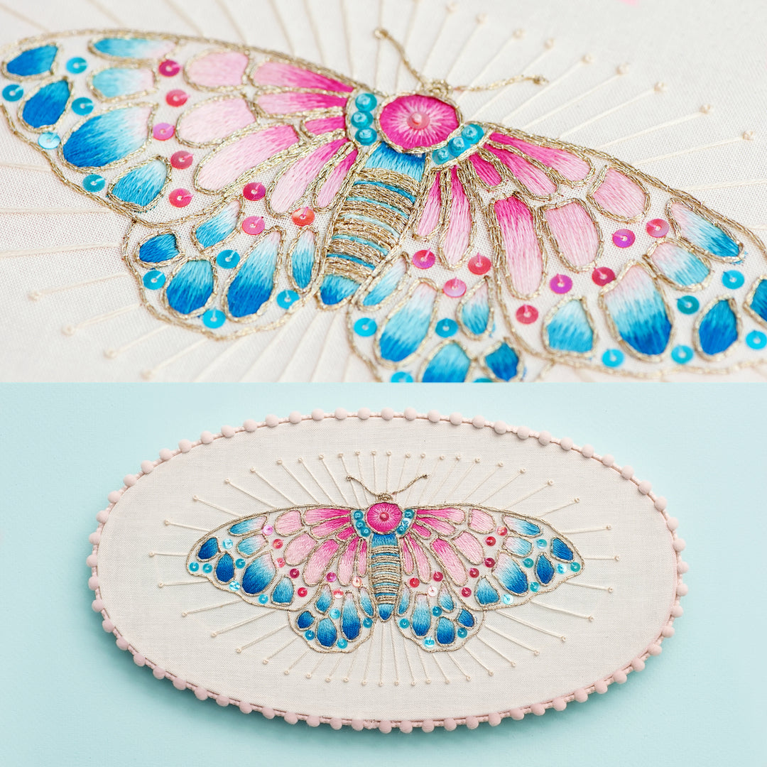 PDF PATTERN - Shimmering Moth Embroidery Pattern