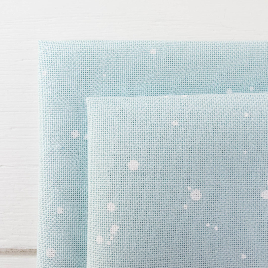 Lugana 32 ct - Mint Splash Fabric - Snuggly Monkey