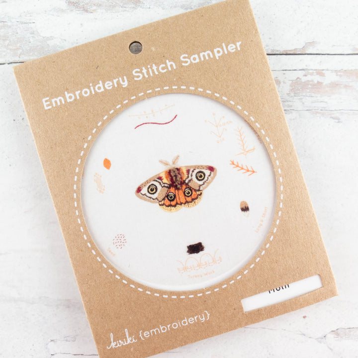 Moth Embroidery Stitch Sampler