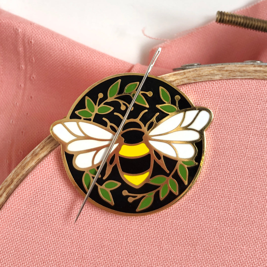 Honey Bee Enamel Needle Minder