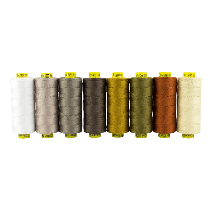 12 wt Cotton Thread Set - Wonderfil Spagetti Neutrals
