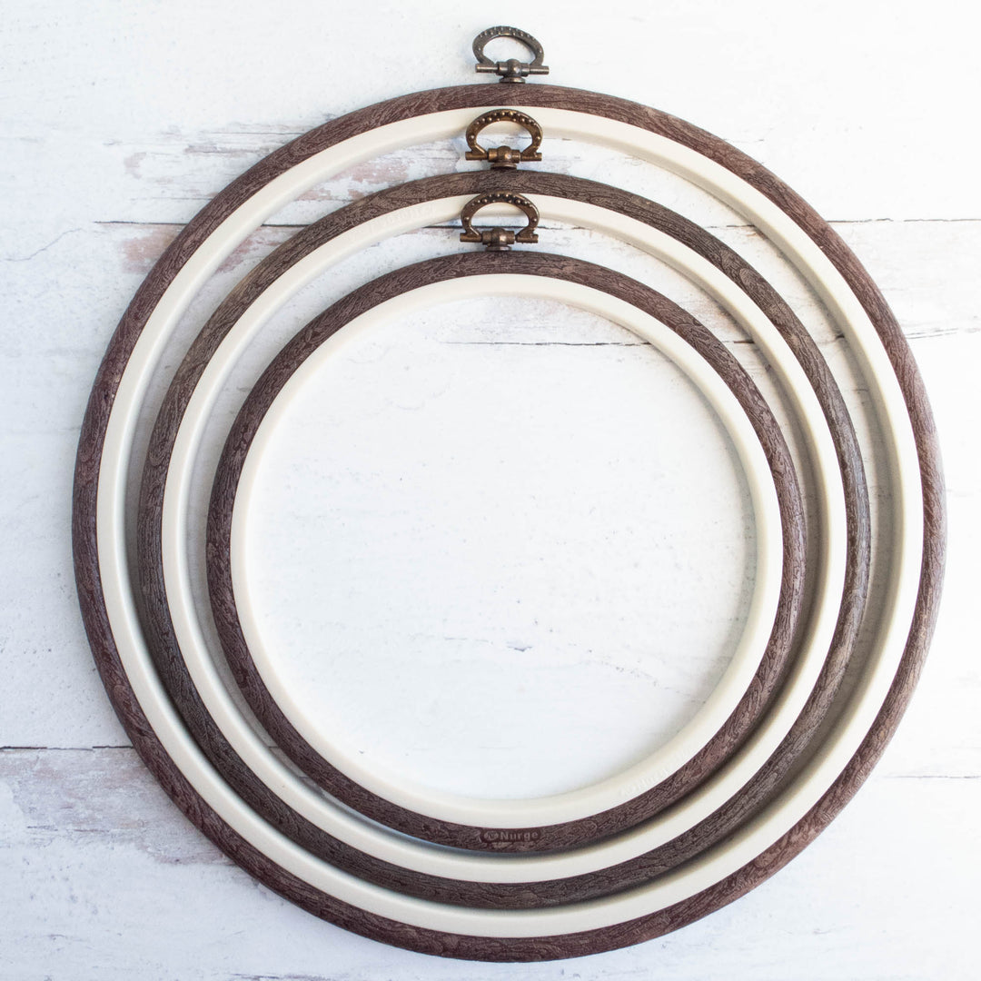 Brown Wood Grain Flexi-Hoops - Round