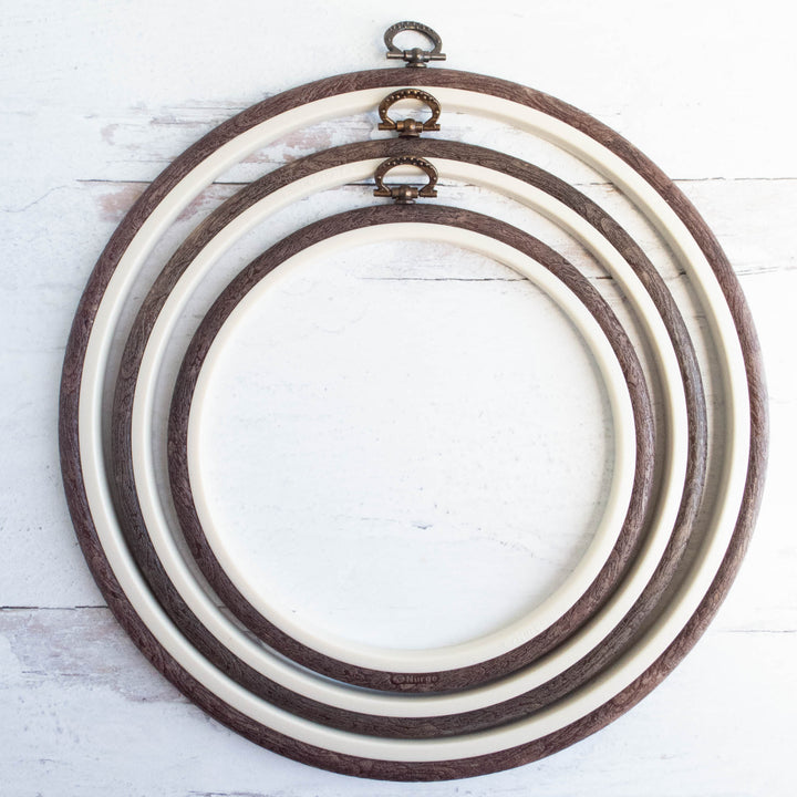 Brown Wood Grain Flexi-Hoops - Round