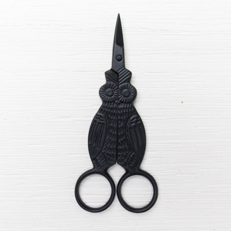 Cute Embroidery Scissors - Black Owl Scissors - Snuggly Monkey