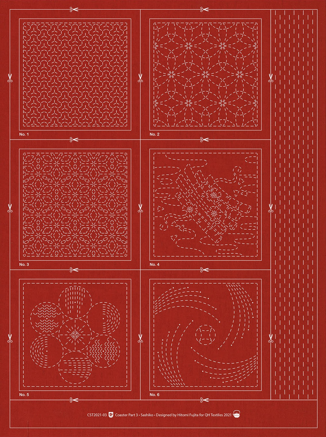 Hitomezashi Sashiko Coaster Part 3