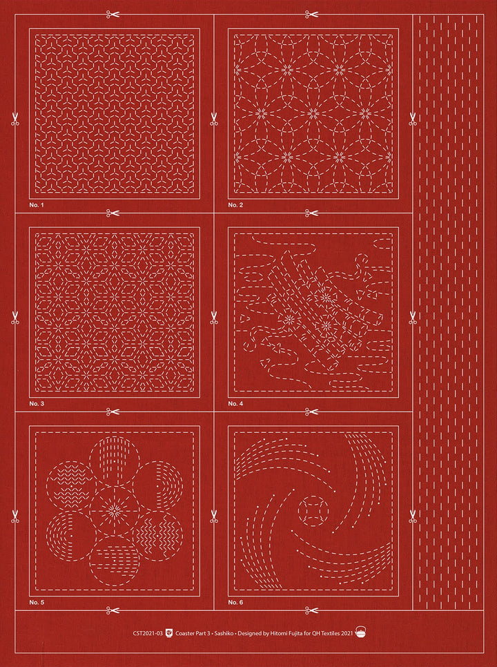 Hitomezashi Sashiko Coaster Part 3