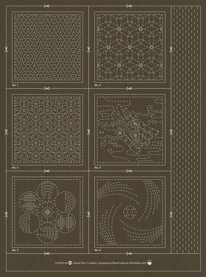 Hitomezashi Sashiko Coaster Part 3