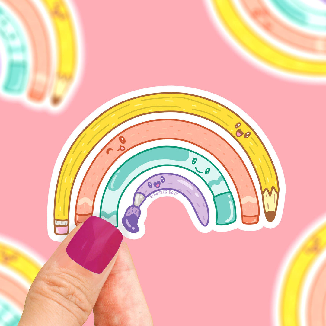 Turtle Soup Vinyl Sticker - Rainbow Pencil Art