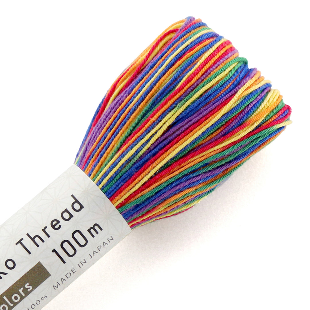 100m Variegated Olympus Sashiko Thread - Rainbow (#301)