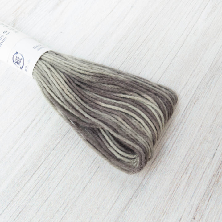 Short Pitch Variegated Sashiko Thread - Grays (#96) Sashiko - Snuggly Monkey