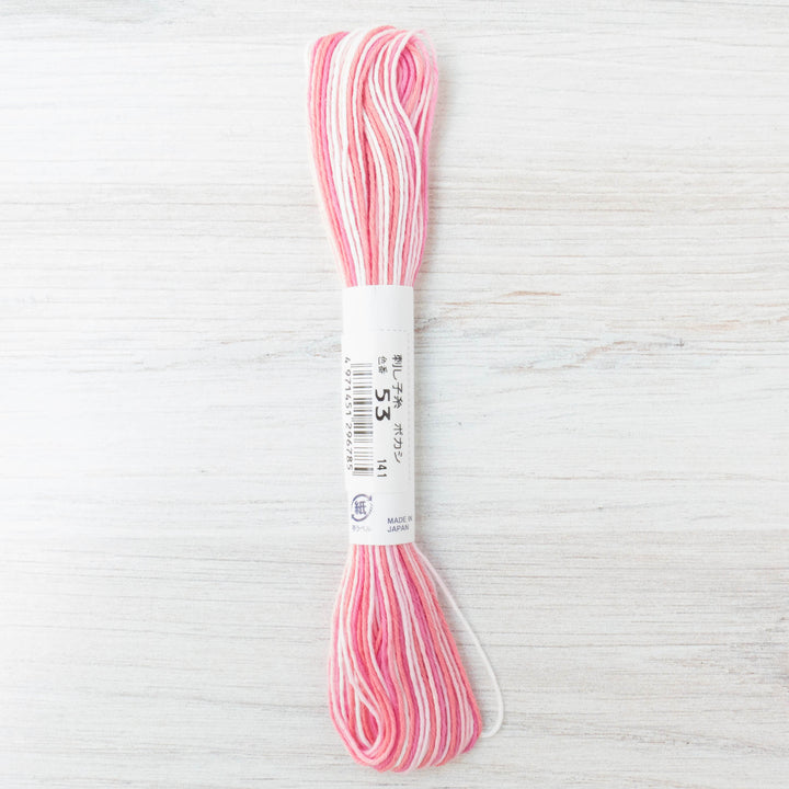 Japanese Sashiko Thread - Variegated Pink (#53) Sashiko - Snuggly Monkey