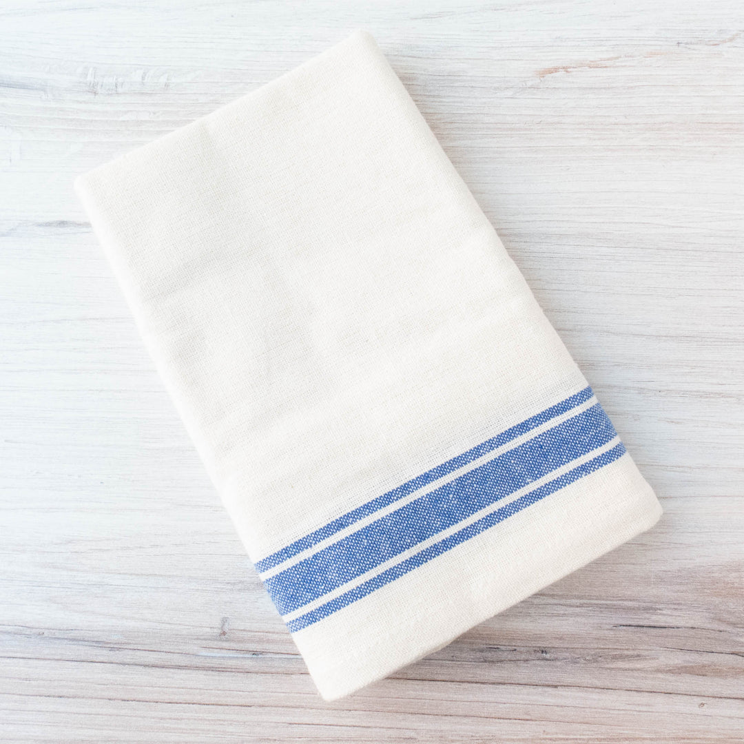 Vintage Inspired Kitchen Towels -Blue Stripes