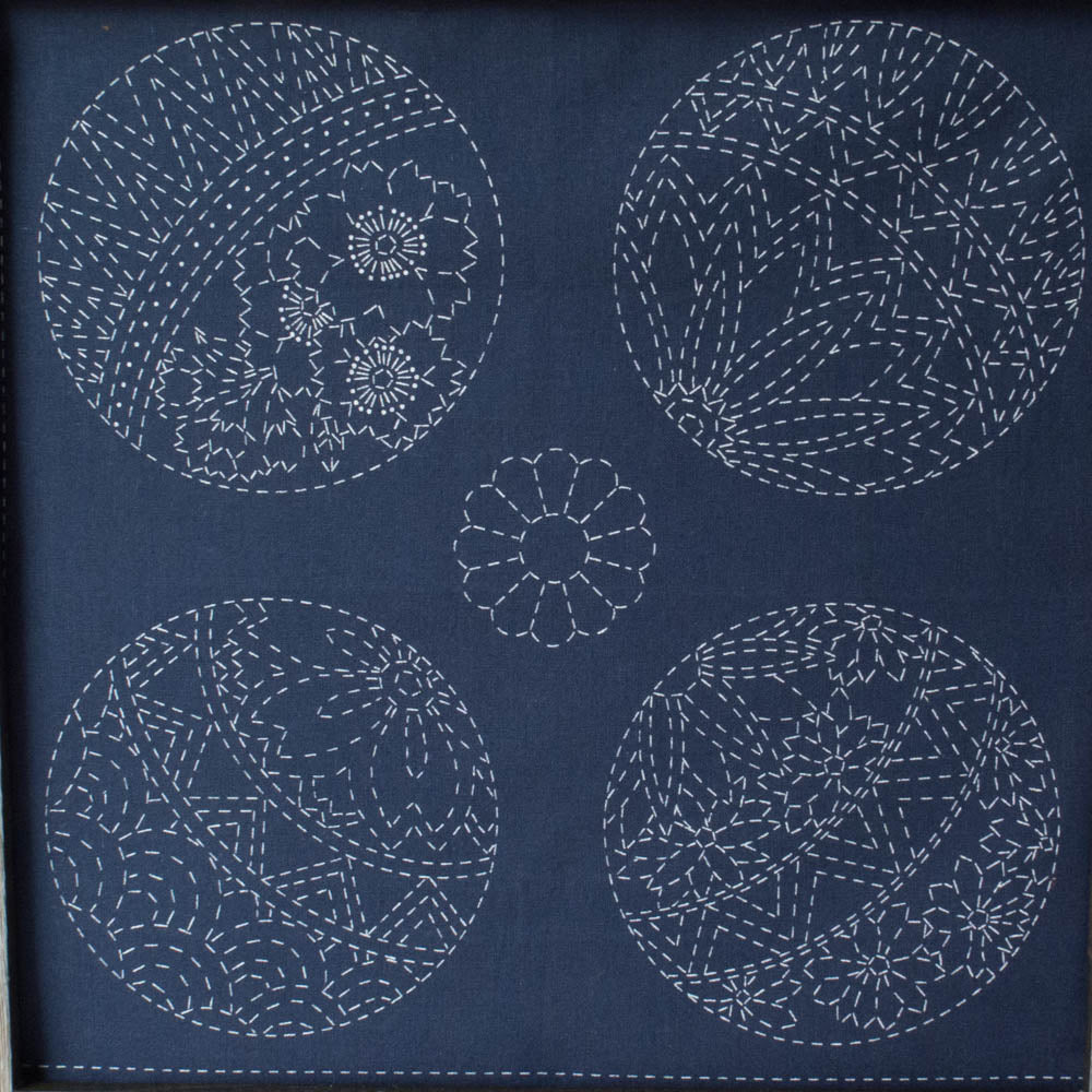 Temari Sashiko Embroidery Sampler (Navy) Sashiko - Snuggly Monkey