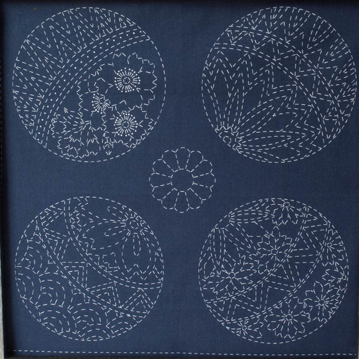 Temari Sashiko Embroidery Sampler (Navy) Sashiko - Snuggly Monkey