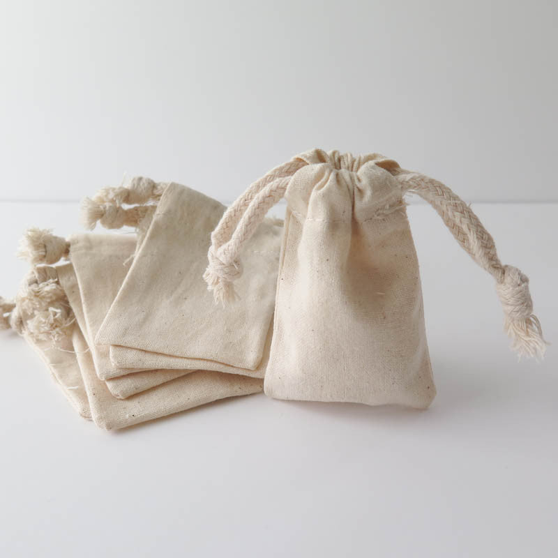 Extra Small Blank Muslin Pouches Bags - Snuggly Monkey