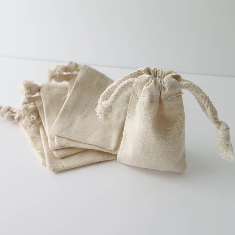 Extra Small Blank Muslin Pouches Bags - Snuggly Monkey