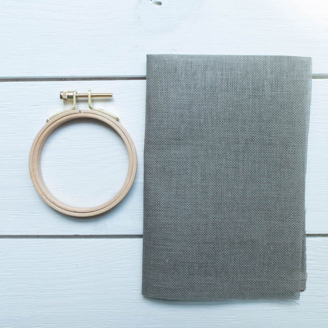 28 ct Cashel Linen - Venetian Stone Fabric - Snuggly Monkey