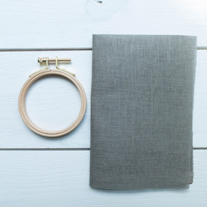 28 ct Cashel Linen - Venetian Stone Fabric - Snuggly Monkey