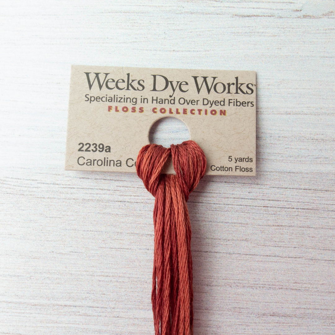 Weeks Dye Works Hand Over Dyed Embroidery Floss - Carolina Clay (2239a) Floss - Snuggly Monkey