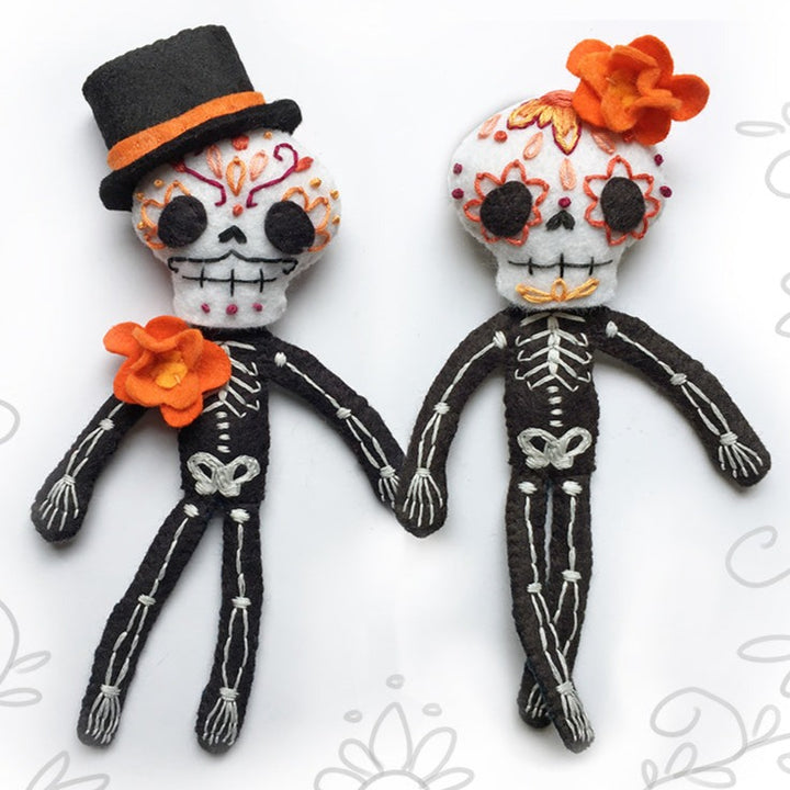 Calaveras Wool Felt Embroidery PDF Pattern