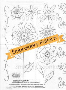 Fantasy Flowers Hand Embroidery Pattern | Sublime Stitching Patterns - Snuggly Monkey