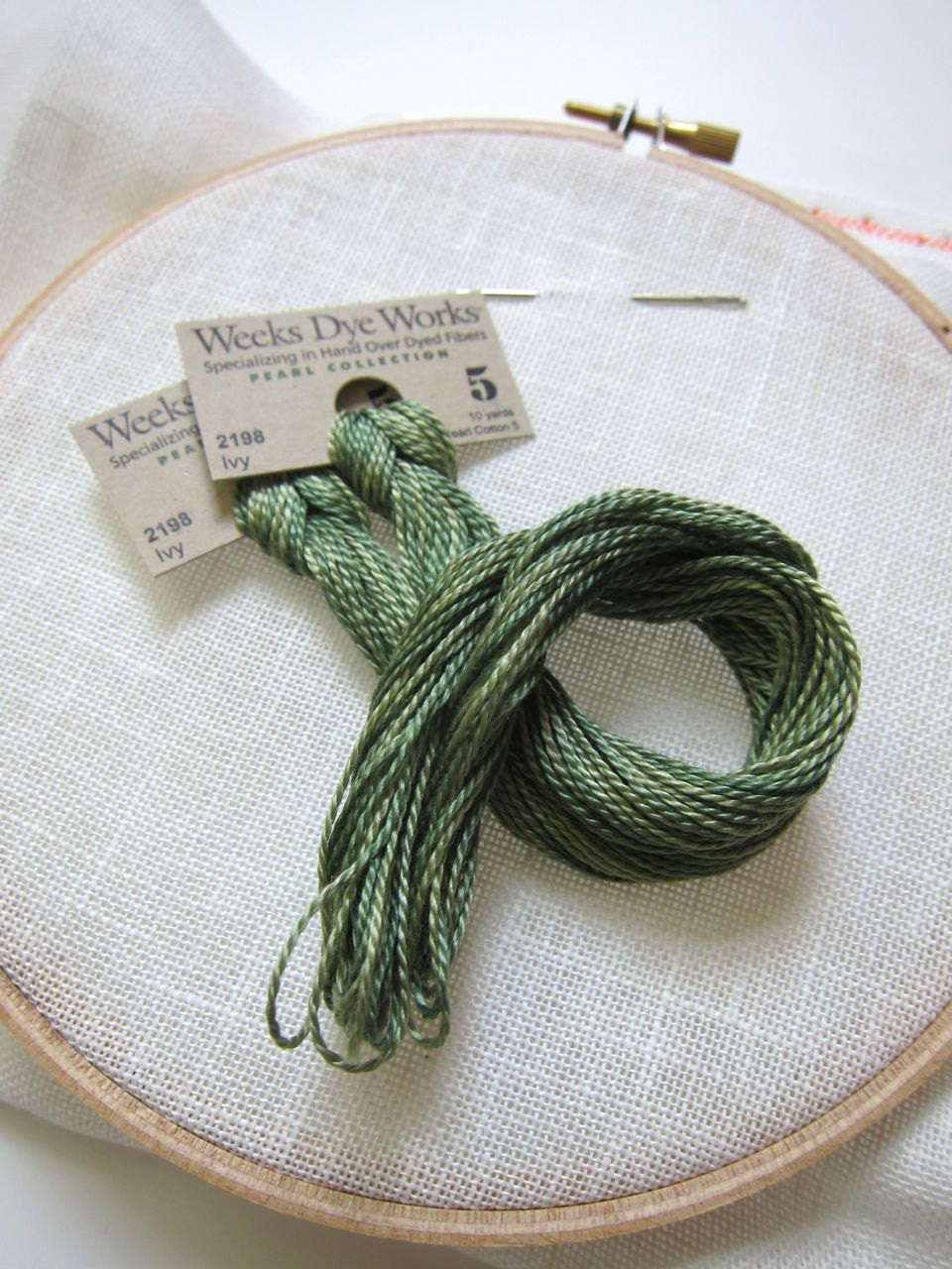 Pearl Cotton Thread - Weeks Dye Works Size 5 Ivy Perle Cotton - Snuggly Monkey