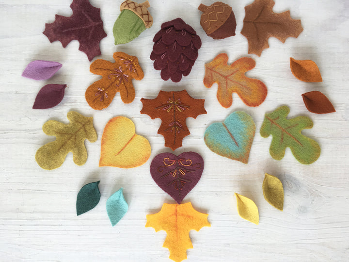 Autumn Leaves Wool Felt Embroidery PDF Pattern