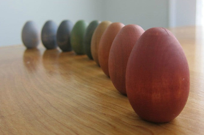Painting Wooden Eggs with Milk Paint