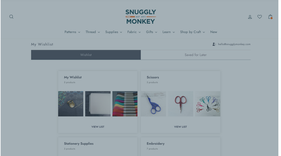 Snuggly Monkey Wishlist