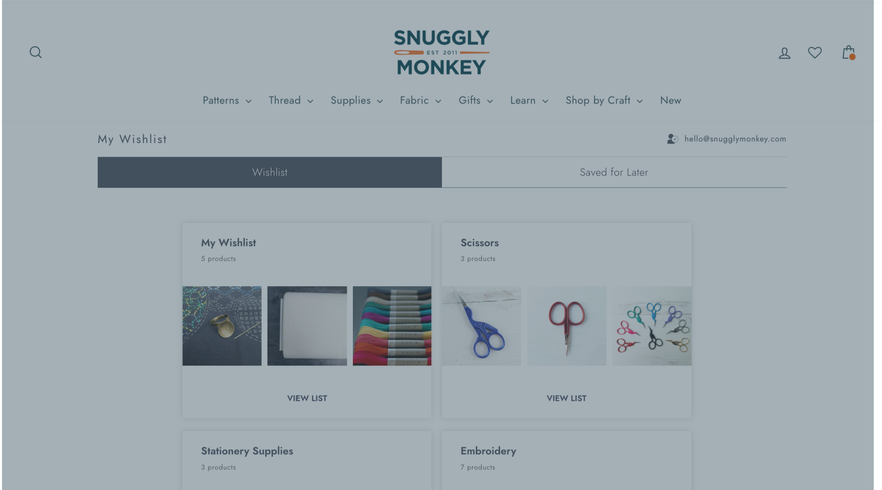 Snuggly Monkey Wishlist