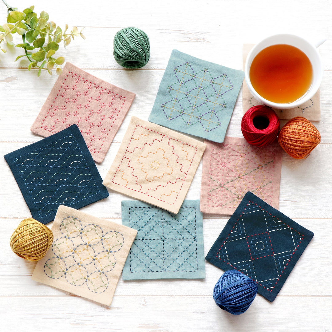 Fan and Basketweave Complete Sashiko Kit – Snuggly Monkey