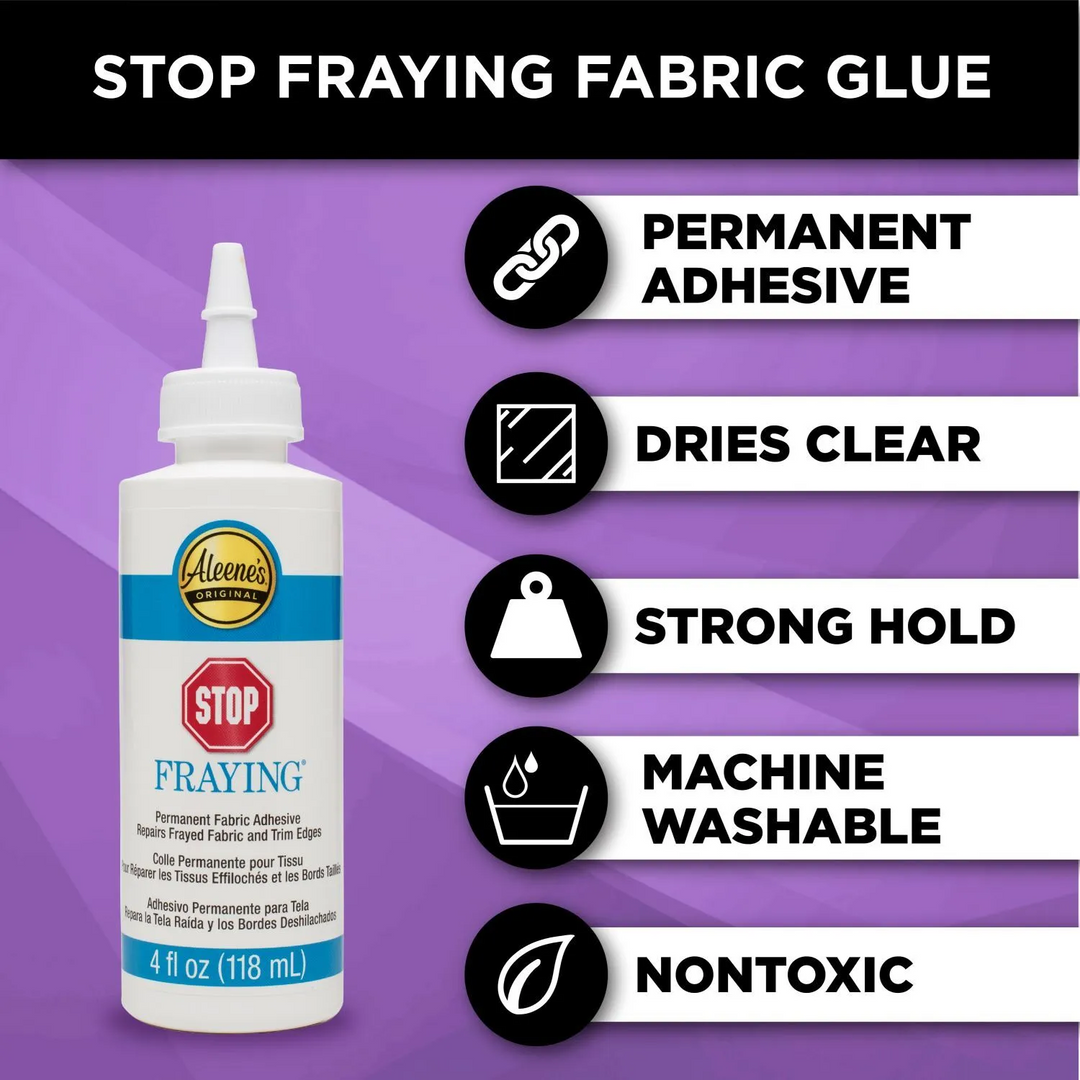 aleene's stop fraying glue permanent fabric adhesive