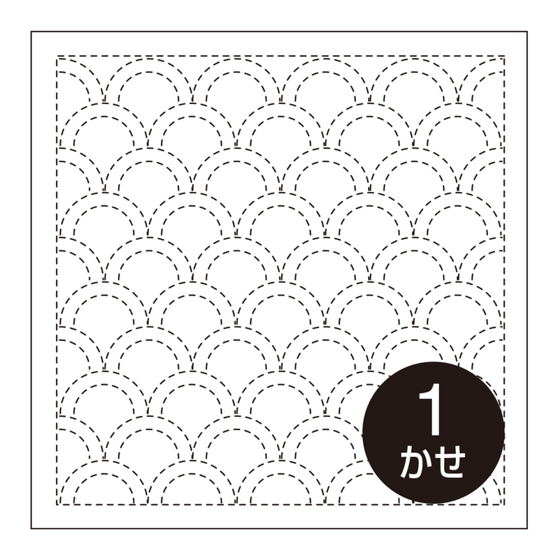 Traditional Sashiko Sampler - Seigaiha (#007/207)